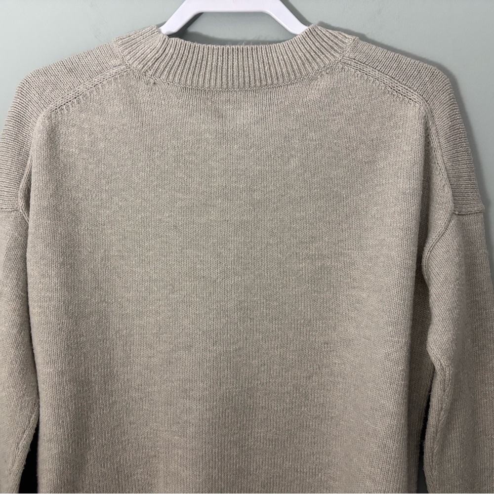 Madewell Gray "Brownstone" Side-Button Crewneck Sweater Size M - Picture 7 of 14